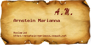Arnstein Marianna névjegykártya